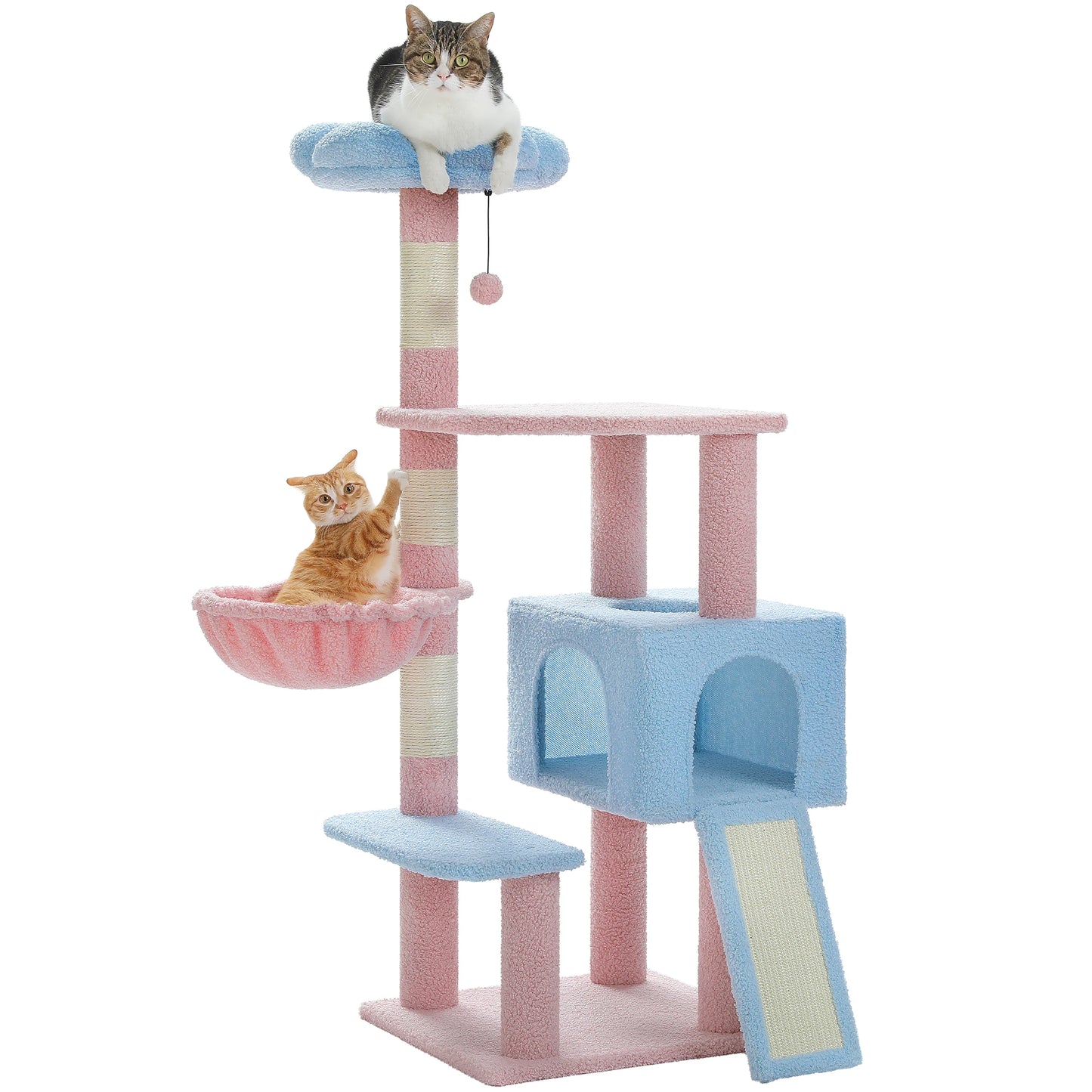 Flower Cat Tree Condo with Scratching Posts for Cats