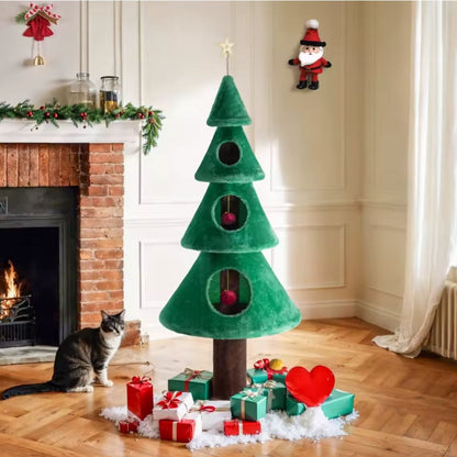 63" Christmas Cat Tree Cat Tower Christmas Gift Indoor Home Decor