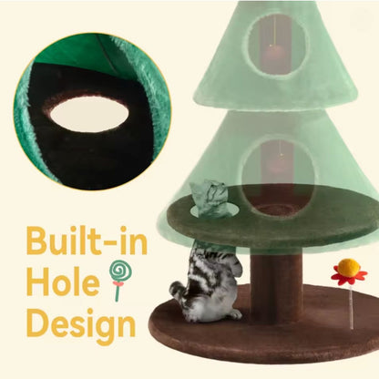 63" Christmas Cat Tree Cat Tower Christmas Gift Indoor Home Decor
