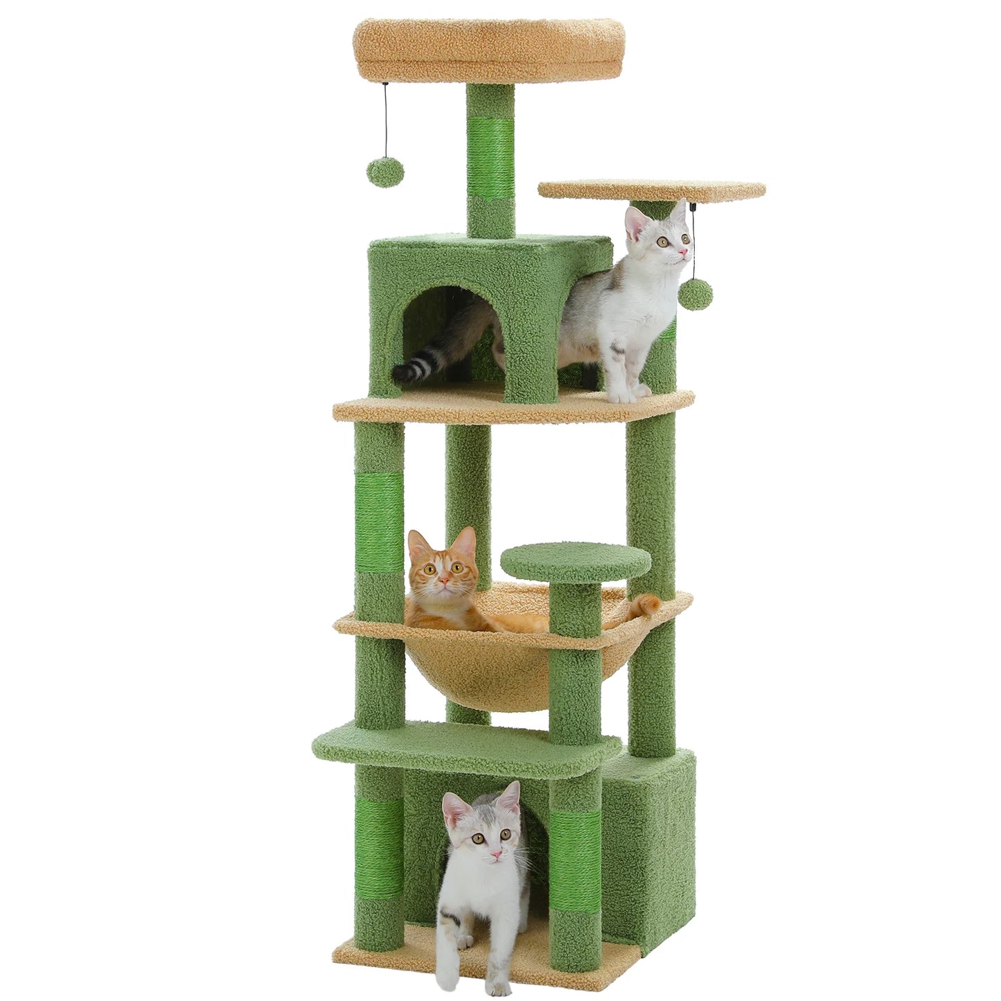Stable Cat Tree: 6 Levels, Dual Condos, Soft Hammock