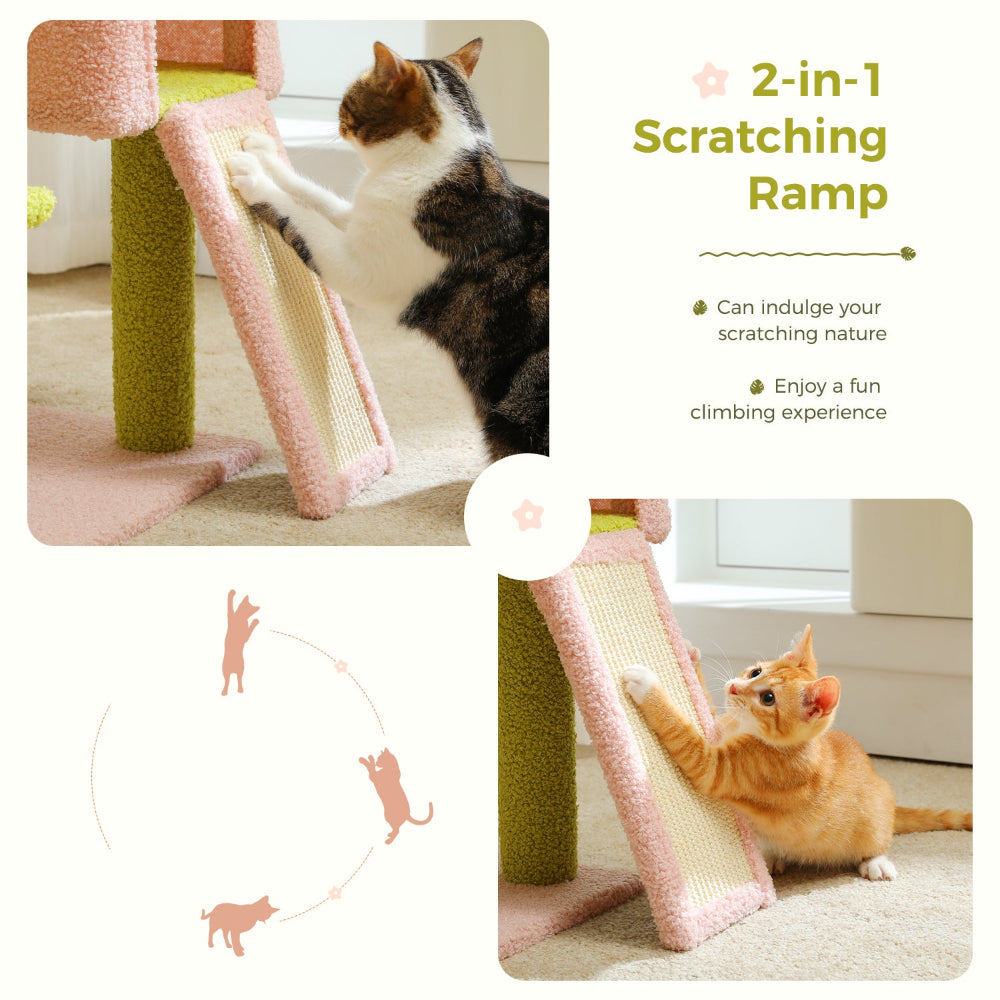 Flower Cat Tree Condo with Scratching Posts for Cats