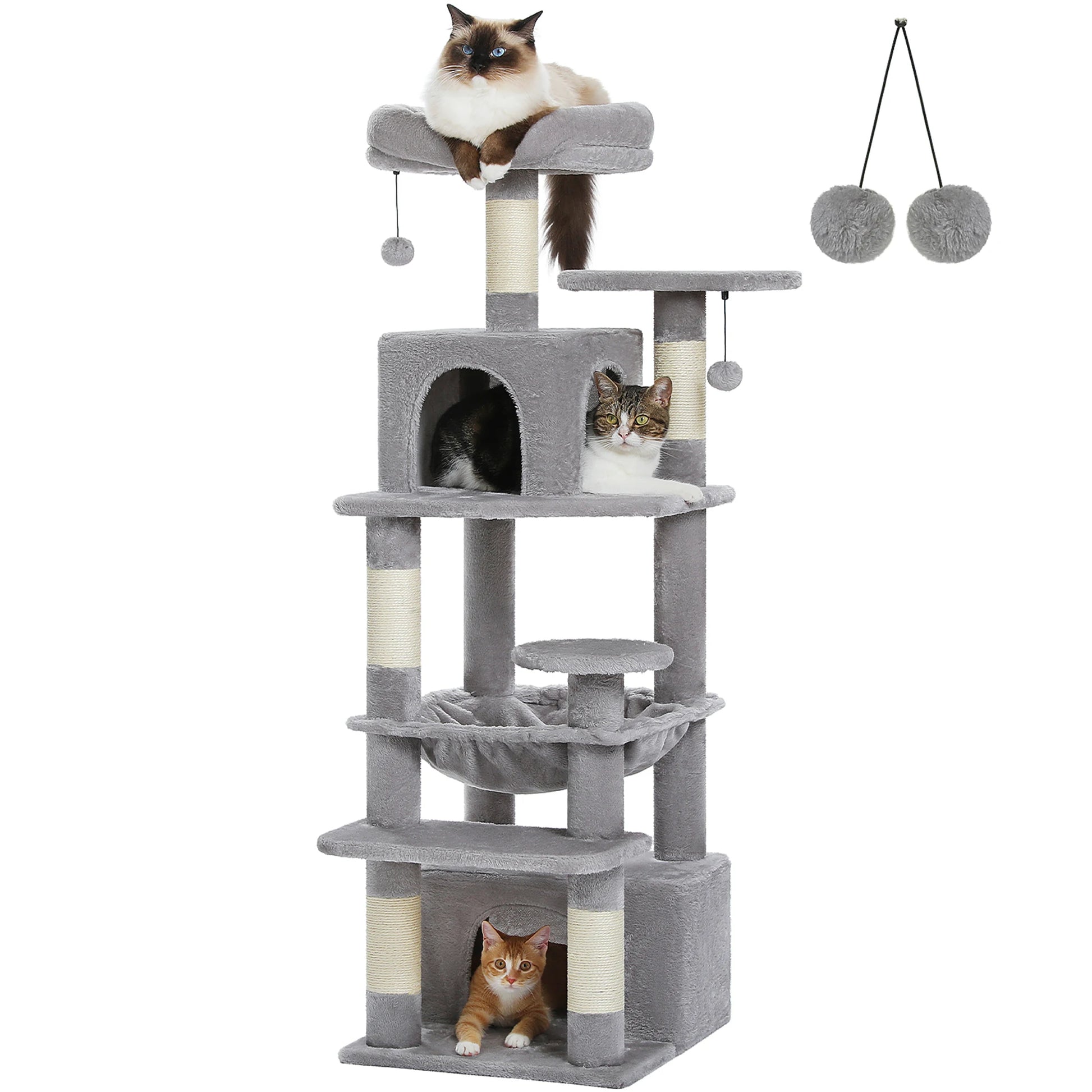 Stable Cat Tree: 6 Levels, Dual Condos, Soft Hammock