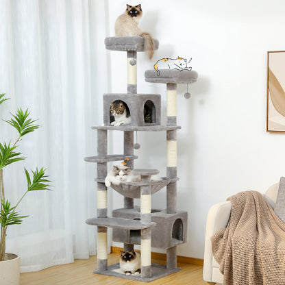 Large Cat Tree Tower: Multi-size Indoor Fun with Sisal Scratching Posts