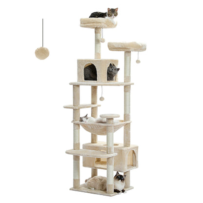 Large Cat Tree Tower: Multi-size Indoor Fun with Sisal Scratching Posts
