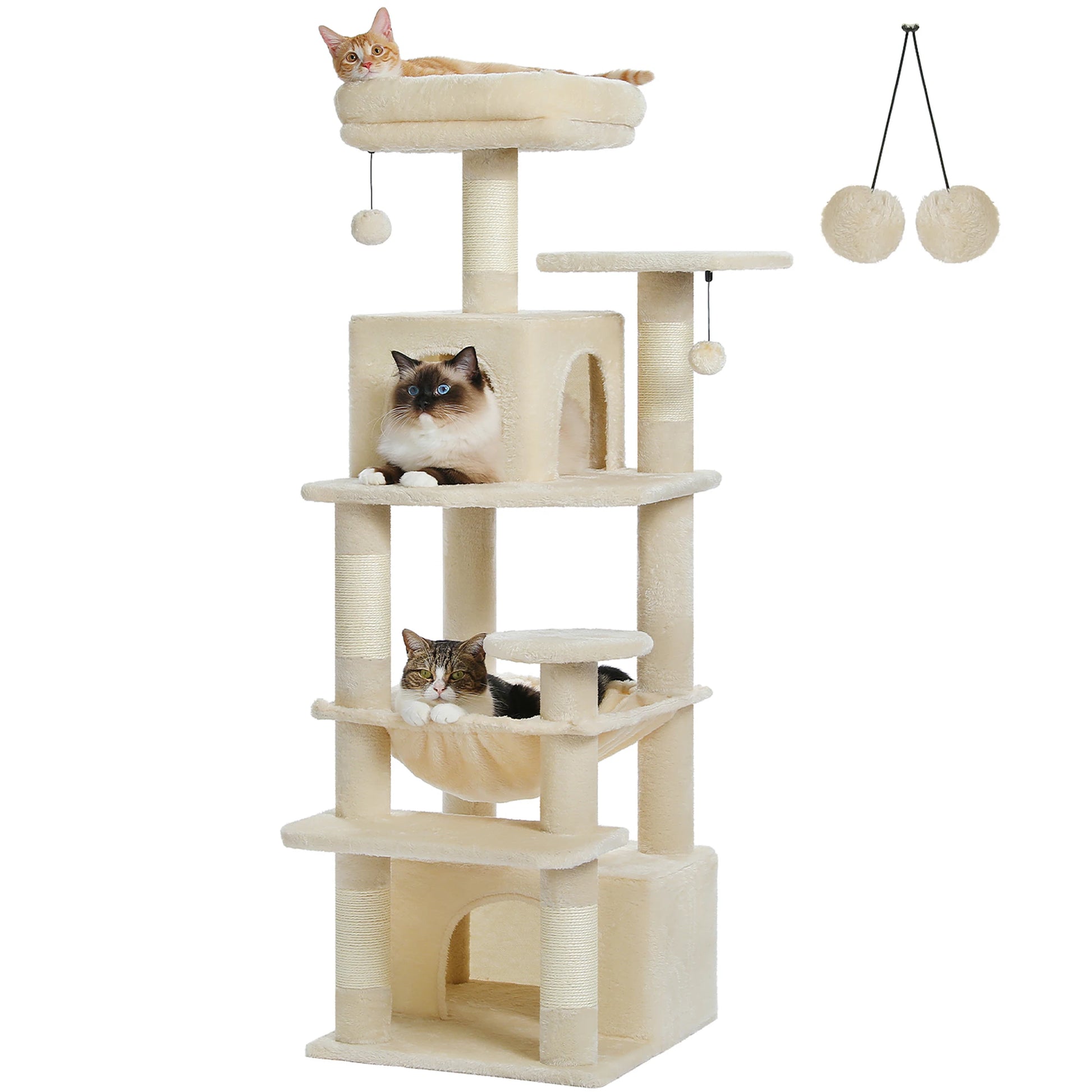 Stable Cat Tree: 6 Levels, Dual Condos, Soft Hammock